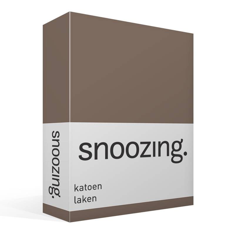 Goedkoopste Snoozing katoen laken Bruin Lits-jumeaux (240x260 cm)