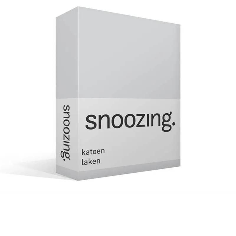 Snoozing katoen laken Grijs Lits-jumeaux (280x300 cm)