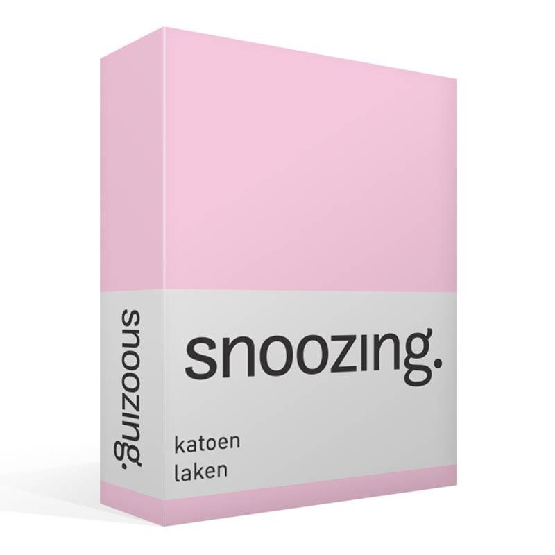 Snoozing katoen laken Roze 1-persoons (150x260 cm)