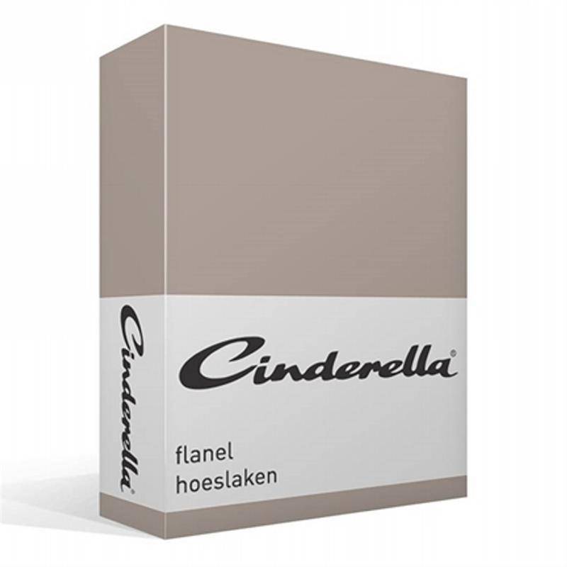 Goedkoopste Cinderella flanel hoeslaken Taupe Lits-jumeaux (160x200/210 cm)