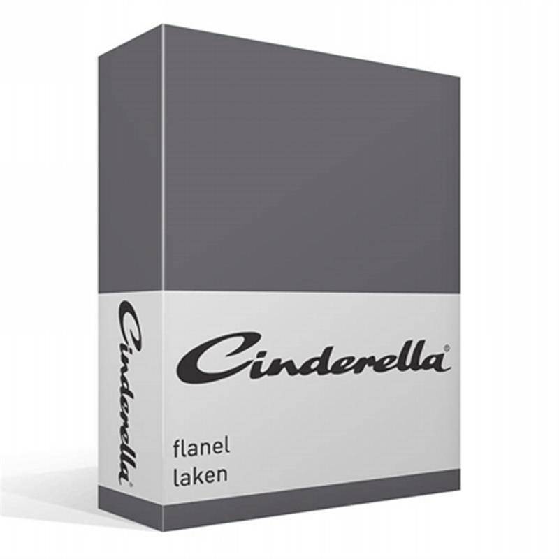 Cinderella flanel laken Antraciet 2-persoons (200x270 cm)