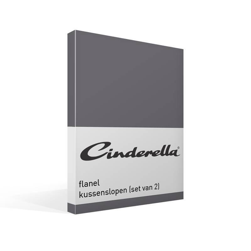 Goedkoopste Cinderella flanel kussenslopen (set van 2) Antraciet 60x70 cm - Standaardmaat