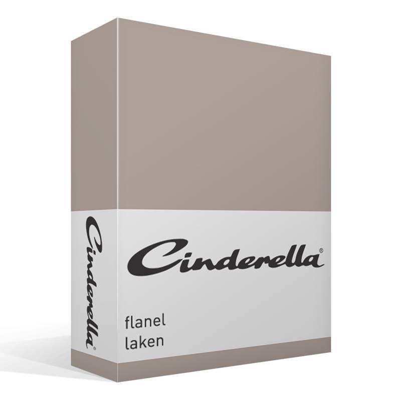 Cinderella flanel laken Taupe 1-persoons (160x260 cm)