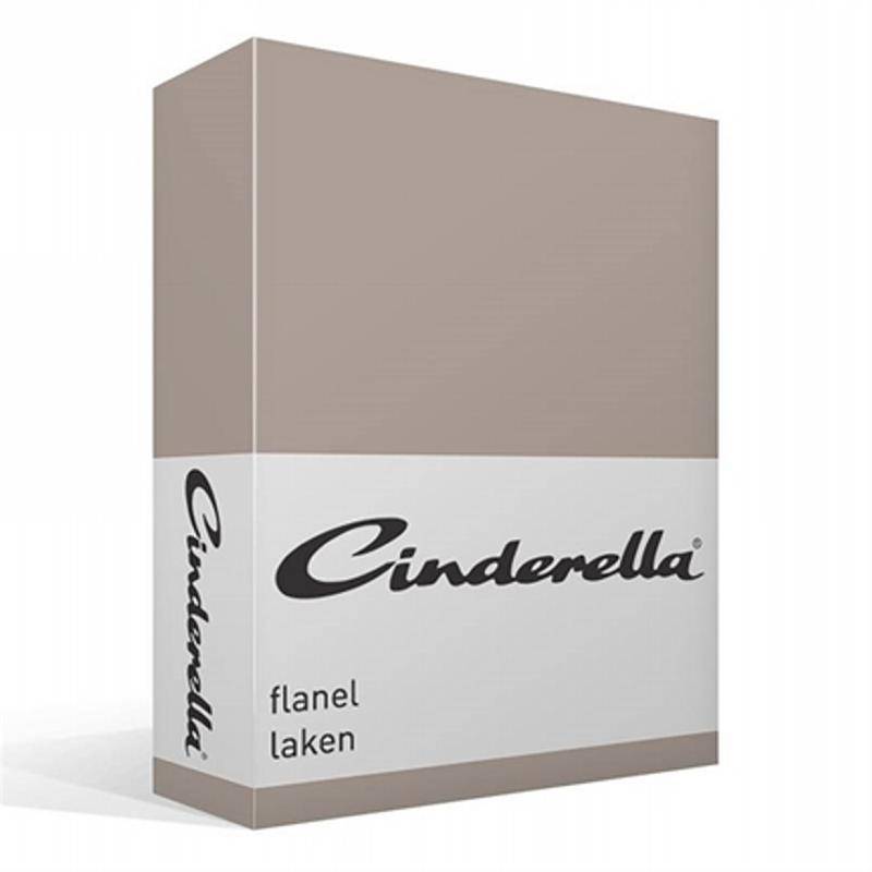 Cinderella flanel laken Taupe Lits-jumeaux (240x260 cm)