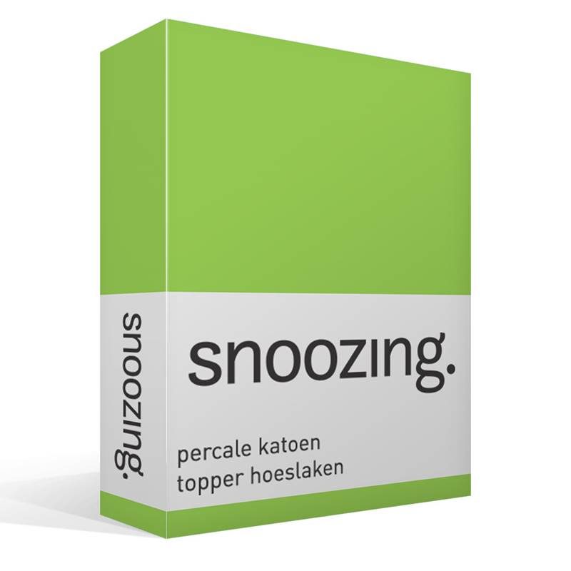 Snoozing percale katoen topper hoeslaken Lime 1-persoons (70x200 cm)
