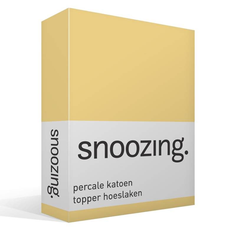 Snoozing percale katoen topper hoeslaken Geel 1-persoons (90x200 cm)