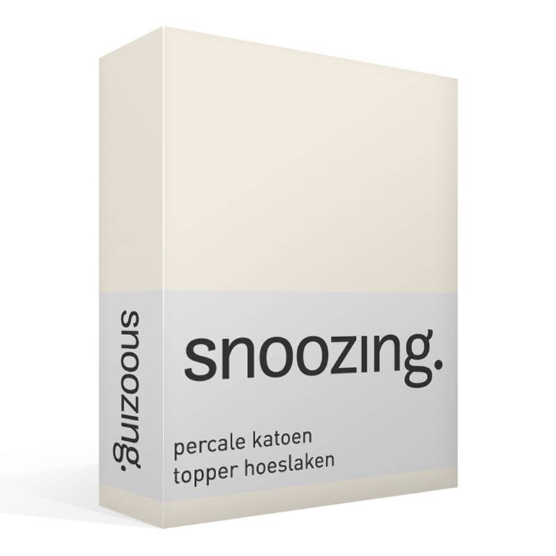 Snoozing percale katoen topper hoeslaken Ivoor Lits-jumeaux (160x220 cm)