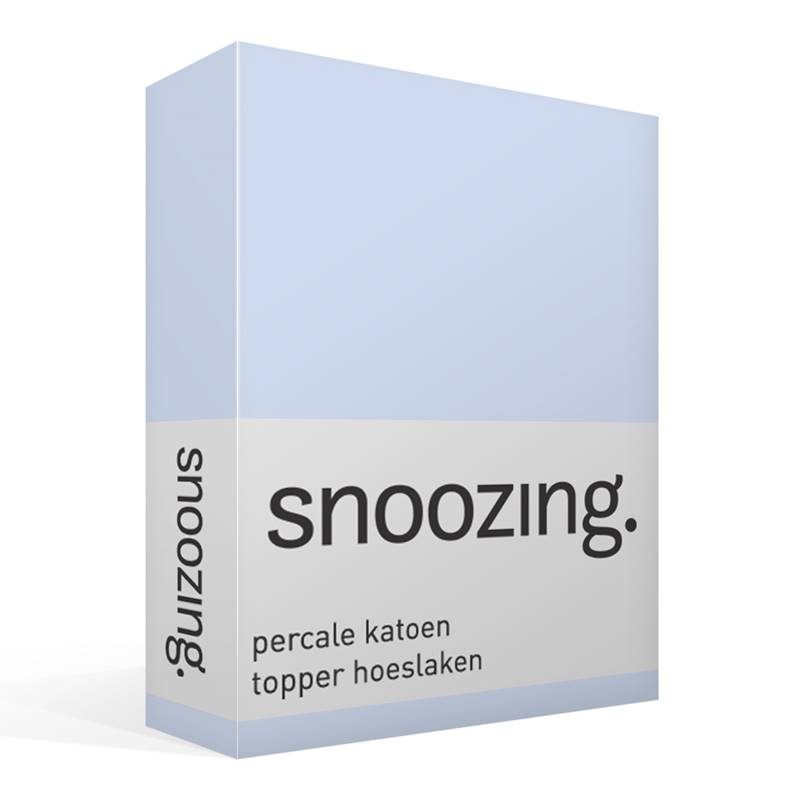 Snoozing percale katoen topper hoeslaken Hemel 1-persoons (80x220 cm)