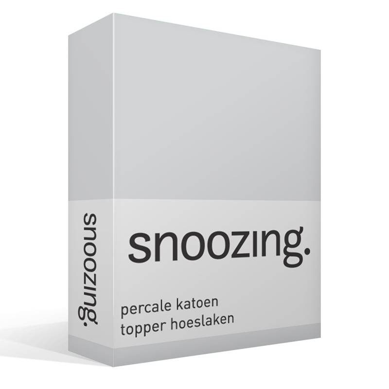 Snoozing percale katoen topper hoeslaken Grijs 1-persoons (90x200 cm)