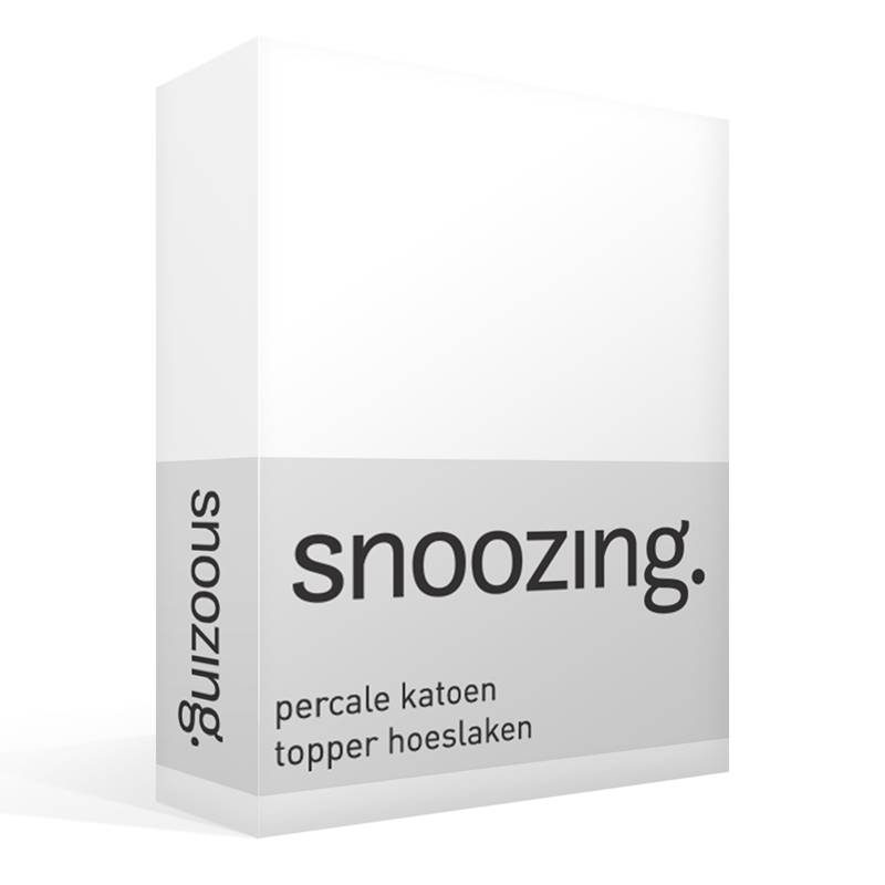 Snoozing percale katoen topper hoeslaken Wit Lits-jumeaux (160x200 cm)