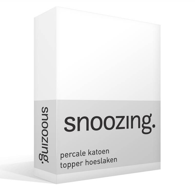 Snoozing percale katoen topper hoeslaken Wit Lits-jumeaux (160x220 cm)