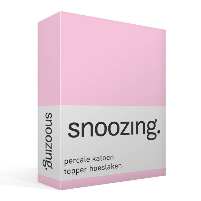 Snoozing percale katoen topper hoeslaken Roze 1-persoons (70x200 cm)