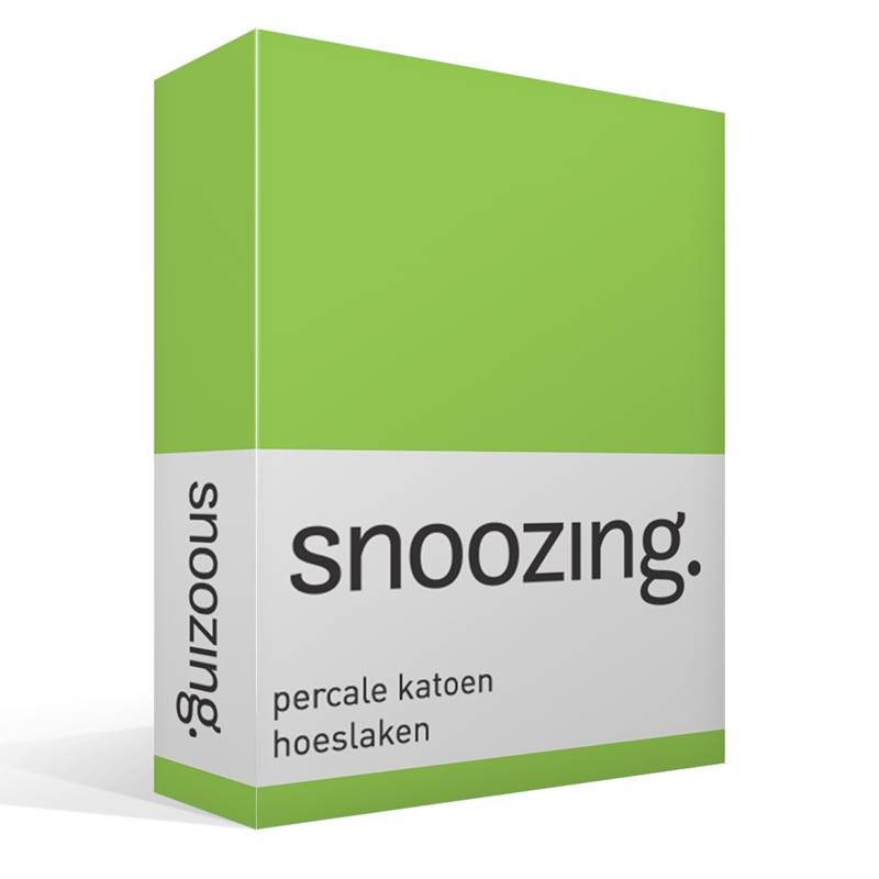 Goedkoopste Snoozing percale katoen hoeslaken Lime 1-persoons (90x210 cm)