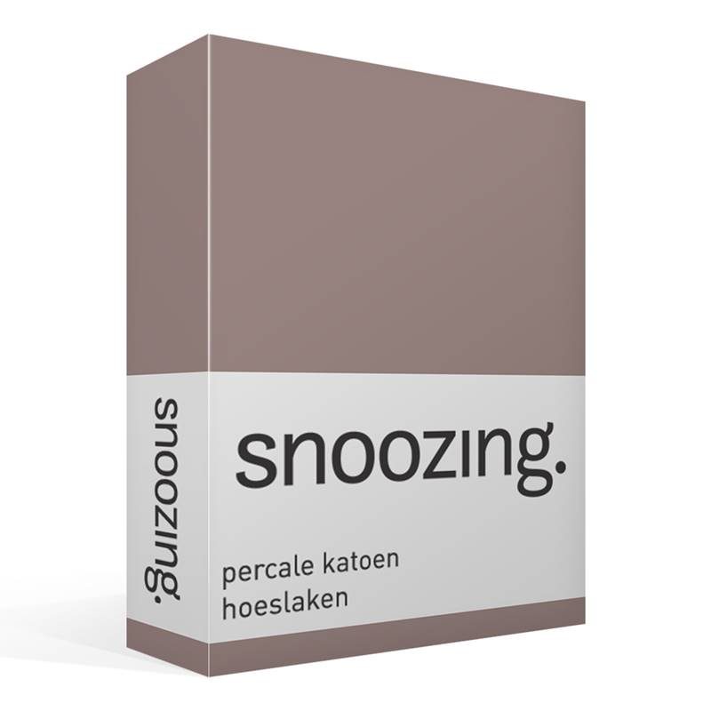 Goedkoopste Snoozing percale katoen hoeslaken Taupe 1-persoons (70x200 cm)