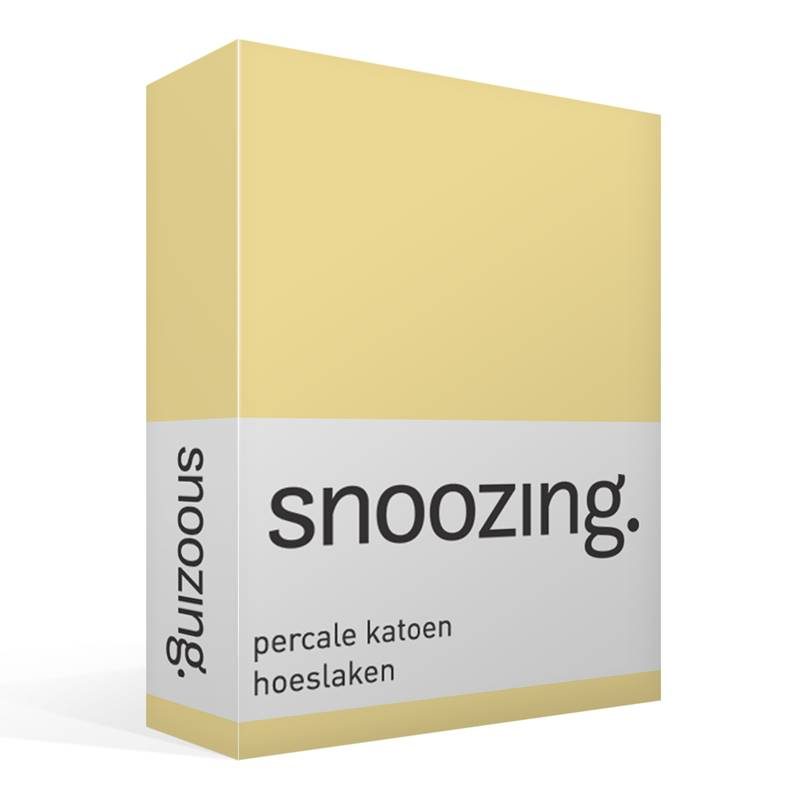 Goedkoopste Snoozing percale katoen hoeslaken Geel 1-persoons (90x200 cm)