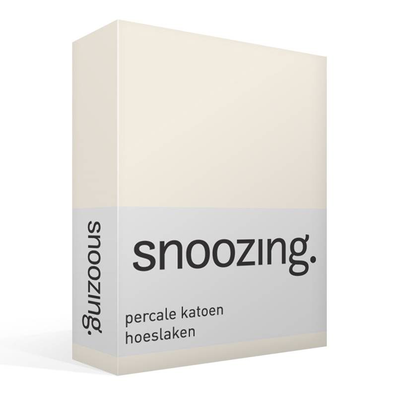 Goedkoopste Snoozing percale katoen hoeslaken Ivoor 1-persoons (80x200 cm)