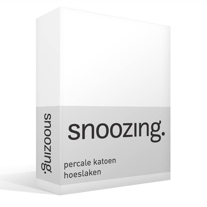 Goedkoopste Snoozing percale katoen hoeslaken Wit Lits-jumeaux (160x200 cm)