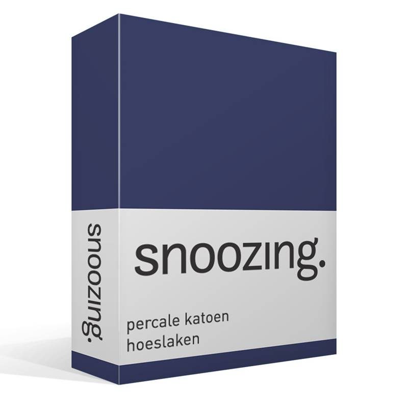 Goedkoopste Snoozing percale katoen hoeslaken Navy 1-persoons (90x200 cm)