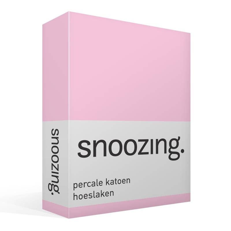 Goedkoopste Snoozing percale katoen hoeslaken Roze 1-persoons (90x210 cm)