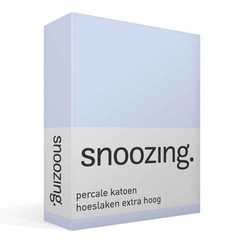 Goedkoopste Snoozing percale katoen hoeslaken extra hoog Hemel Lits-jumeaux (180x220 cm)