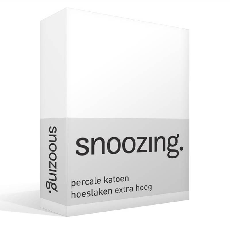 Goedkoopste Snoozing percale katoen hoeslaken extra hoog Wit 1-persoons (100x200 cm)