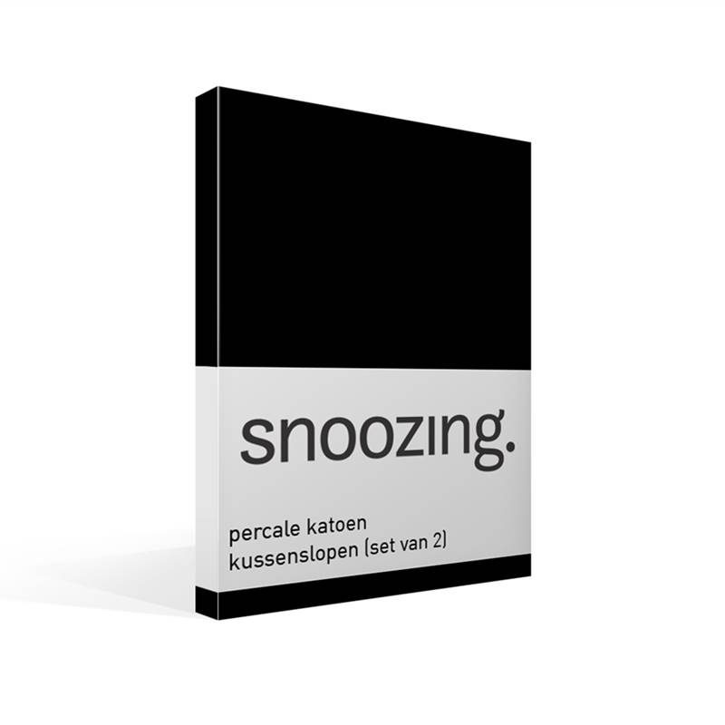 Snoozing percale katoen kussenslopen (set van 2) Zwart 60x70 cm - Standaardmaat
