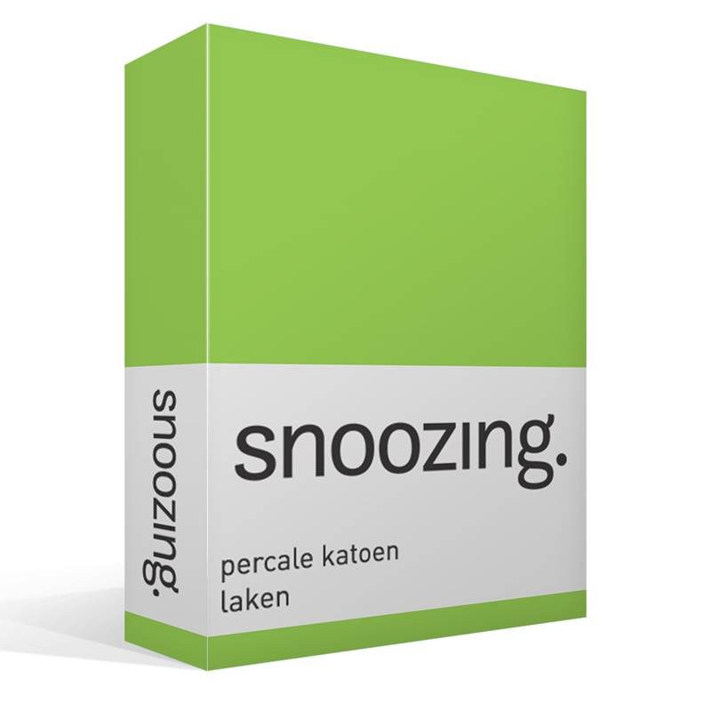 Snoozing percale katoen laken Lime 1-persoons (150x260 cm)