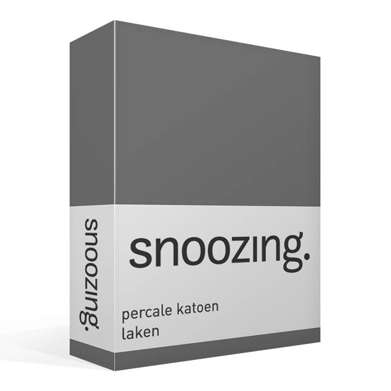 Snoozing percale katoen laken Antraciet 1-persoons (150x260 cm)