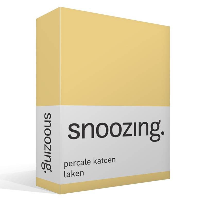 Snoozing percale katoen laken Geel 1-persoons (150x260 cm)