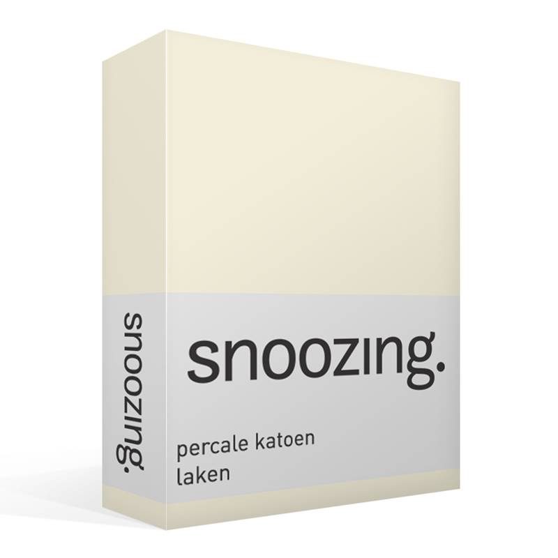 Goedkoopste Snoozing percale katoen laken Ivoor Lits-jumeaux (240x260 cm)