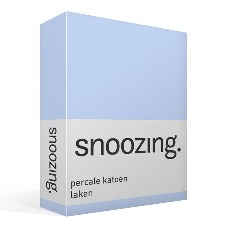 Snoozing percale katoen laken Hemel 1-persoons (150x260 cm)