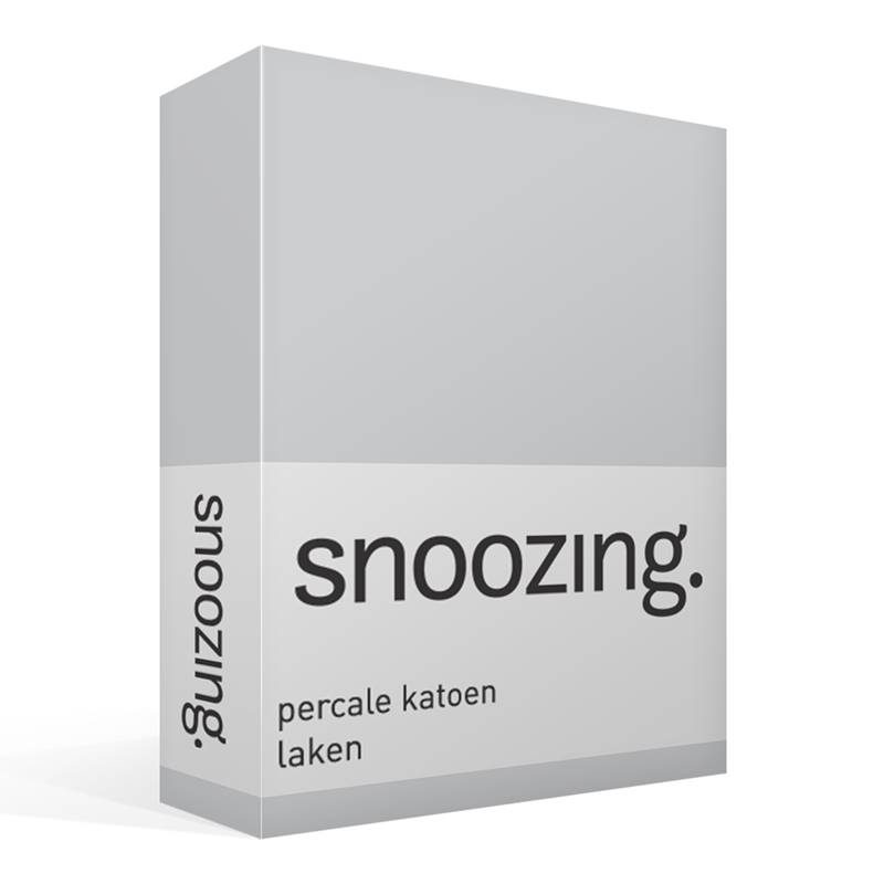 Snoozing percale katoen laken Grijs 2-persoons (200x260 cm)