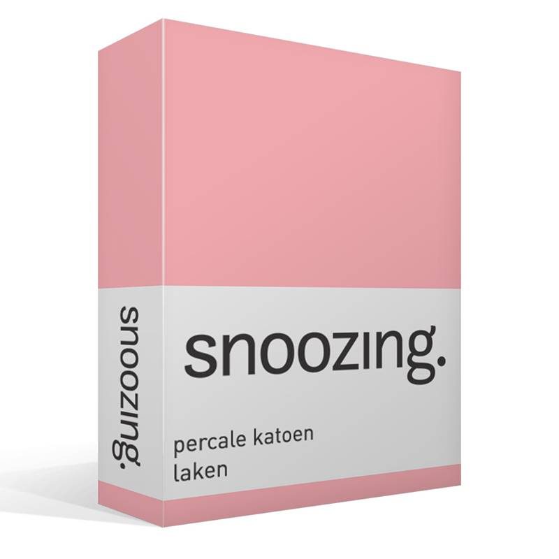 Snoozing percale katoen laken Roze 1-persoons (150x260 cm)