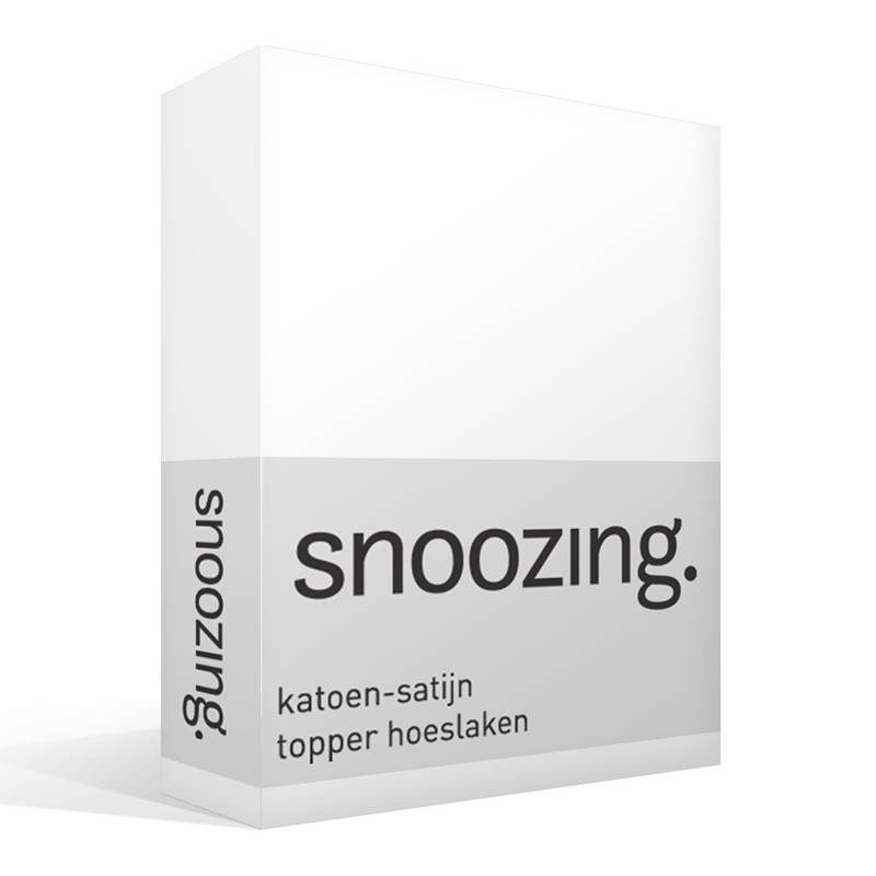 Snoozing katoen-satijn topper hoeslaken Wit 2-persoons (120x220 cm)