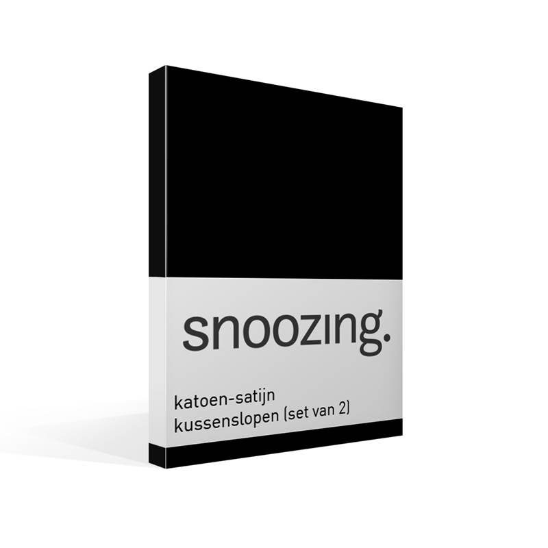 Snoozing katoen-satijn kussenslopen (set van 2) Zwart 60x70 cm - Standaardmaat