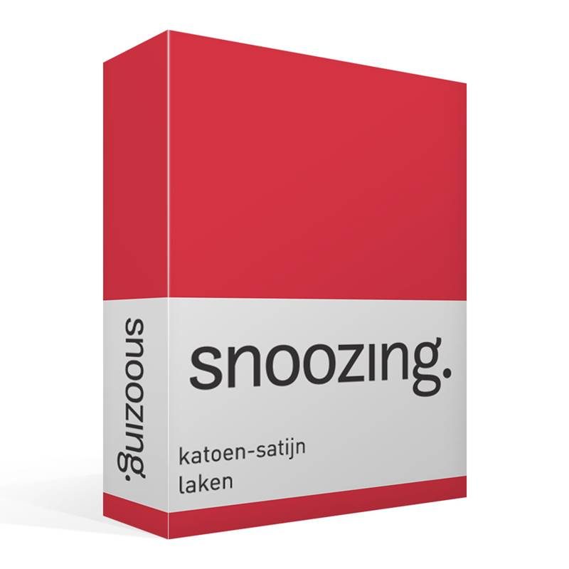 Goedkoopste Snoozing katoen-satijn laken Rood Lits-jumeaux (240x260 cm)