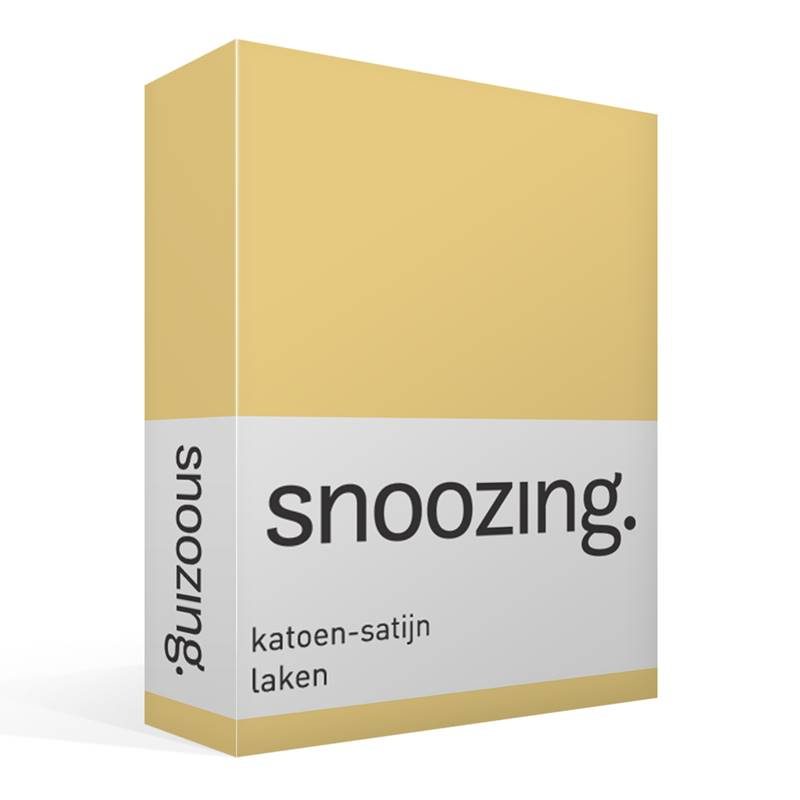 Goedkoopste Snoozing katoen-satijn laken Geel Lits-jumeaux (240x260 cm)
