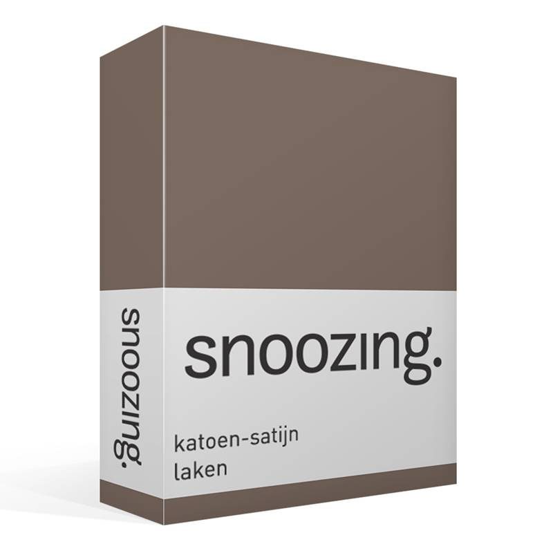 Goedkoopste Snoozing katoen-satijn laken Bruin Lits-jumeaux (240x260 cm)