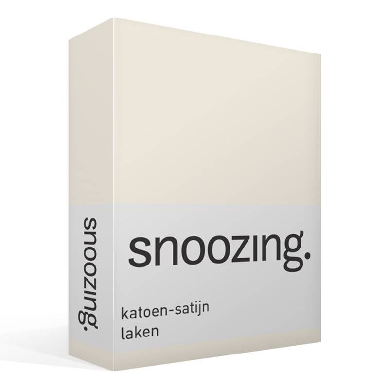 Goedkoopste Snoozing katoen-satijn laken Ivoor Lits-jumeaux (240x260 cm)