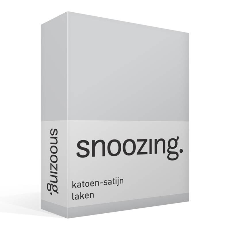 Goedkoopste Snoozing katoen-satijn laken Grijs Lits-jumeaux (240x260 cm)