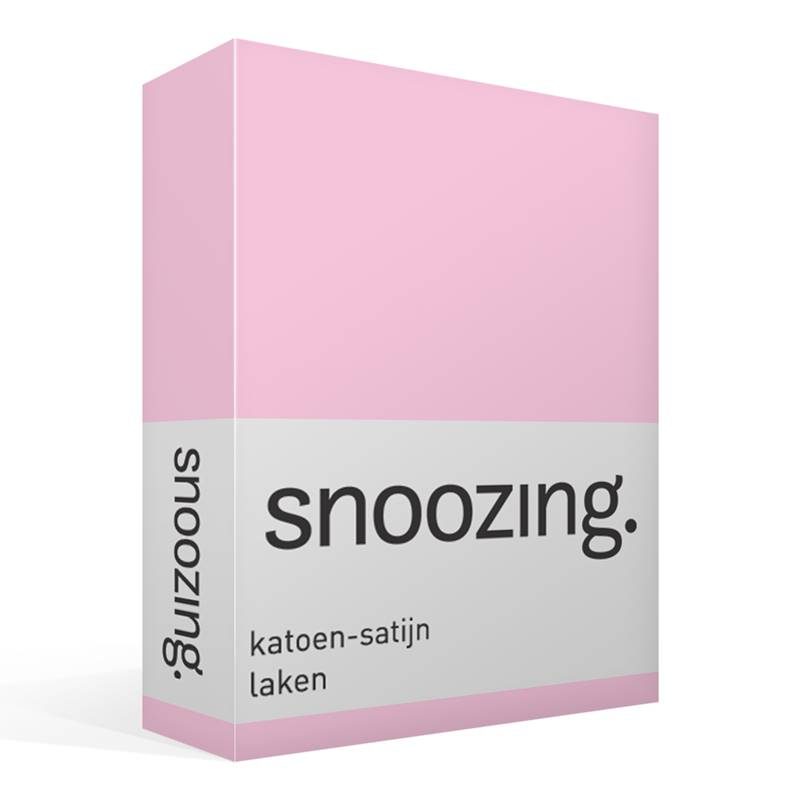 Goedkoopste Snoozing katoen-satijn laken Roze Lits-jumeaux (280x300 cm)
