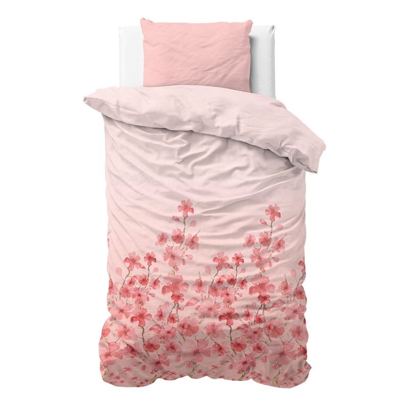 Goedkoopste Sleeptime Flowers Lizzy flanel dekbedovertrek Roze 1-persoons (140x200/220 cm + 1 sloop)