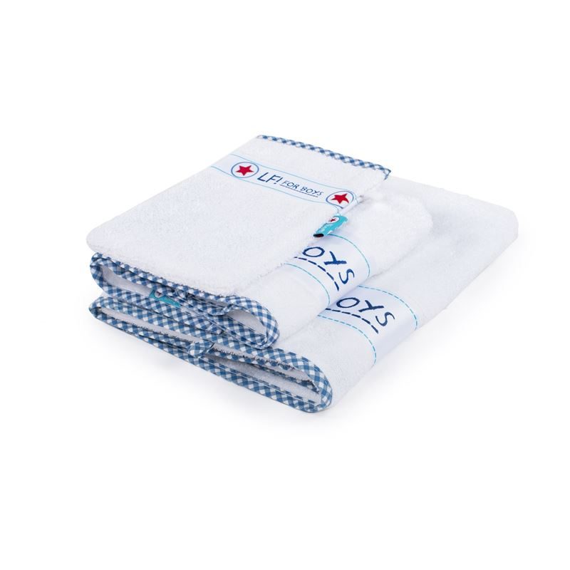 Lief! Boy Uni badtextiel Wit Handdoek (50x90 cm) - Set van 2