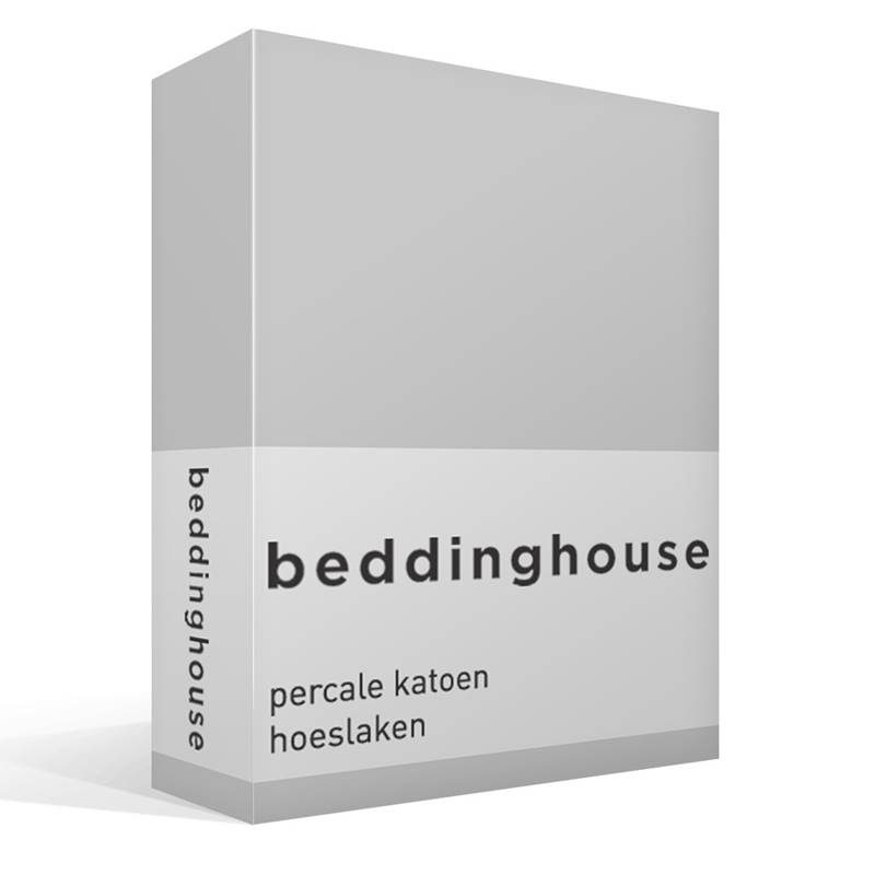Goedkoopste Beddinghouse percale katoen hoeslaken Light grey Lits-jumeaux (180x210/220 cm)
