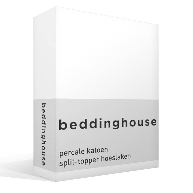 Beddinghouse percale katoen split-topper hoeslaken White 2-persoons (140x200 cm)