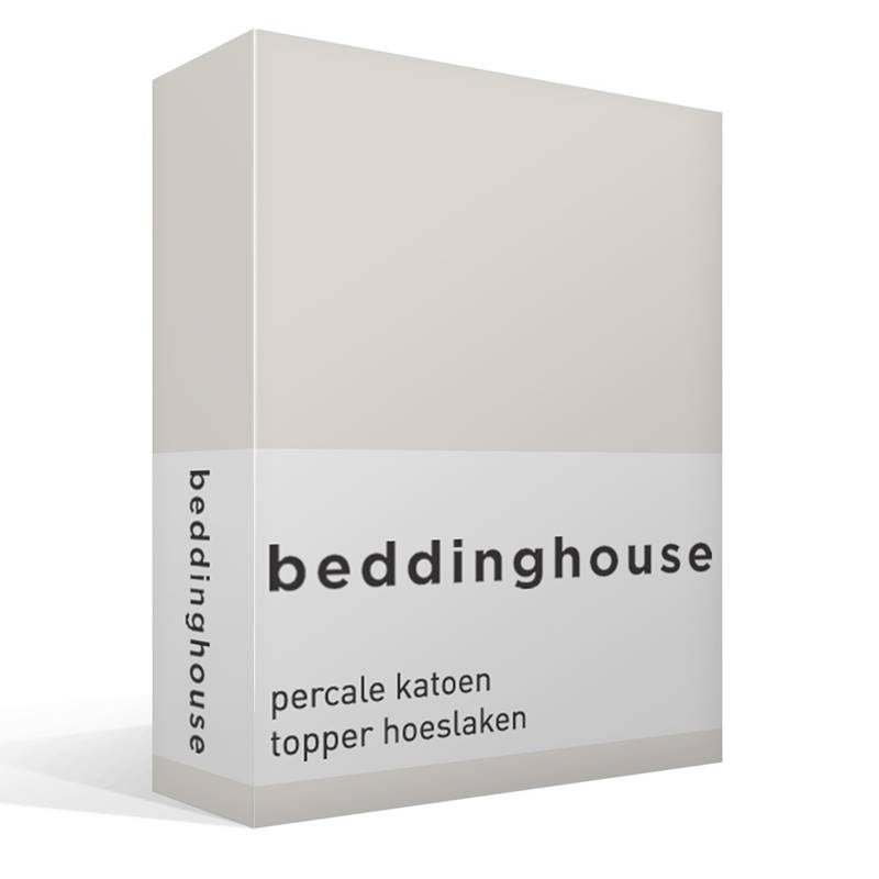 Goedkoopste Beddinghouse percale katoen topper hoeslaken Off white Lits-jumeaux (160x200 cm)