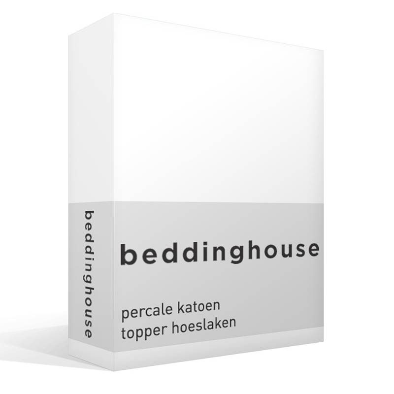 Goedkoopste Beddinghouse percale katoen topper hoeslaken White Lits-jumeaux (160x210/220 cm)