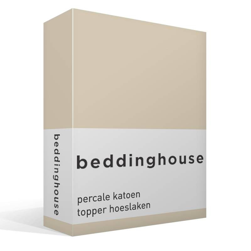 Beddinghouse percale katoen topper hoeslaken Natural 2-persoons (140x200 cm)