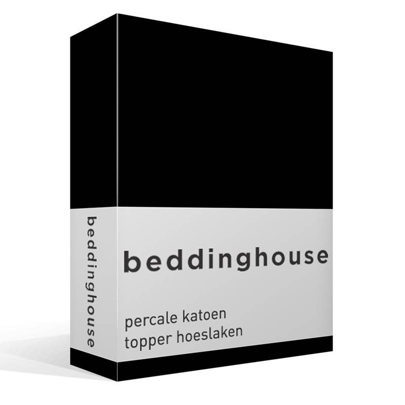 Beddinghouse percale katoen topper hoeslaken Black 2-persoons (140x200 cm)