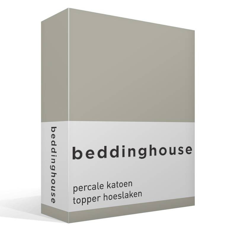 Beddinghouse percale katoen topper hoeslaken Sand 1-persoons (80/90x200 cm)
